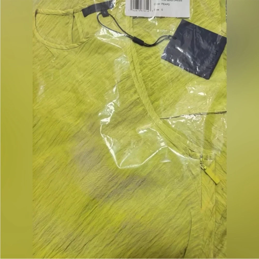 Tibi NWOT The Crinkle Slip Midi Bias Dress - Yellow - Picture 5 of 5